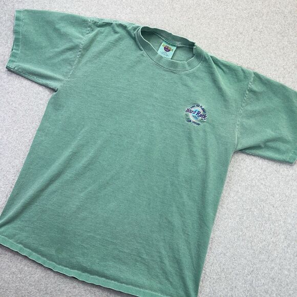 VTG Hard Rock Hotel Las Vegas T-Shirt Adult Large L Green Single Stitch USA Made - Picture 1 of 9